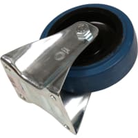 Kelfort Bokwiel Met Glijlager 125mm 140kg Met Bevestigingsplaat Verzinkt Blauw