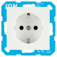 ION Industries V1/J1 Contactdoos Inbouw 1-Voudig Randaarde Alpinewit