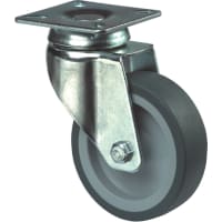 Kelfort Zwenkwiel Met Glijlager 125mm 100kg Met Bevestigingsplaat Verzinkt Zwart