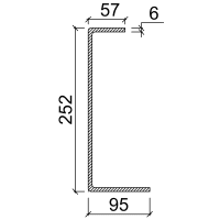 Leviat Latei 120Mu PG252/6 4500mm Thermisch Verzinkt RAL 9005 Zwart Max. Belasting 23,4kN/Lengte