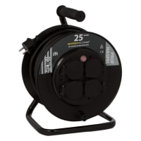 Q-Link Kabelhaspel Prof 3x1,5mm² Spatwaterdicht 25m VCD Zwart