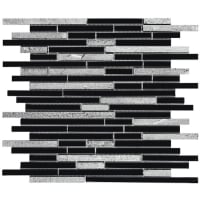 Mozaiektegel Musa Rectangular Negro 30x30cm 8mm Glanzend Gerectificeerd