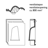 Monier OVH 206 Ventilatiepan Zwart Glazura Edelengobe