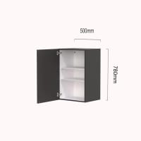 Keller Bovenkast B5078R Met 1 Deur En 2 Legplanken 50x78cm Rechts PG300