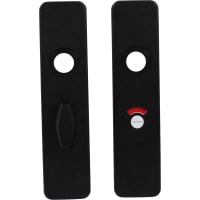 Oxloc Kortschild Recht Met Krukgat/Wc-Garnituur 185x44mm WC55/8 Aluminium Zwart