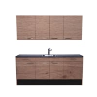 Procasa Keuken 210cm Compleet Mountain Oak Inclusief Vaatwasser Volledig Geintegreerd