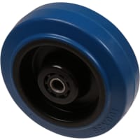 Kelfort Wiel Met Glijlager 100mm Loopvlak Rubber Blauw Velg Zwart