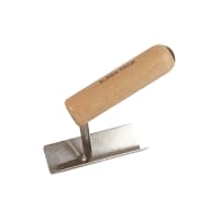 Super Prof Japanse Hoekschop 100x30mm Inwendig Dubbeltje Rond RVS Met Houten Handgreep