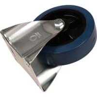 Kelfort Bokwiel Met Glijlager 160mm 400kg Met Bevestigingsplaat Verzinkt Blauw