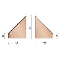 Kloosterwaard Uitwendige Hoek 10cm Zwart Hoogglans 90 Graden 20mm Kering