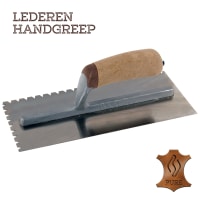 Super Prof Lijmspaan Pure Driehoeksvertanding 9x5x7mm 280x120mm RVS Met Lederen Handgreep