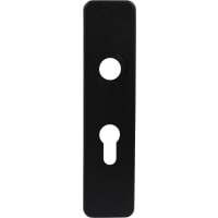 Oxloc Kortschild Recht Met Kruk-/Profielcilindergat 185x44mm PC55 Aluminium Zwart