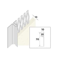 Ripstaal Stucstop Aansluitprofiel 1306 300cm 10mm Verzinkt Staal
