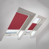 Fakro Honeycomb Plissegordijn APF/W II 134x95cm Handmatig Kleur Rood (609) Aluminium Witte Zijgeleiding