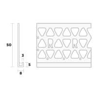 Ripstaal Stucstopprofiel 3108 260cm 8mm PVC