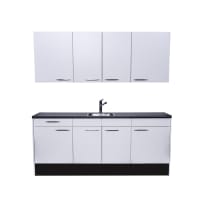 Procasa Keuken 210cm Compleet Wit Inclusief Onderbouw Koelkast