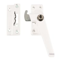 AXA Veiligheidsraamsluiting Met Haakschoot/Cilindersluiting Rechts Aluminium Wit