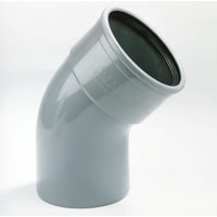 Dyka PVC Bocht 110mm SN4/SN8 1FM 45 Graden Manchetmof/Spie Grijs