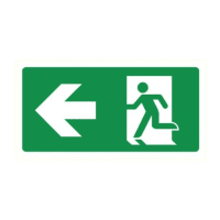 Bord Nooduitgang Links 150x300mm Polypropyleen