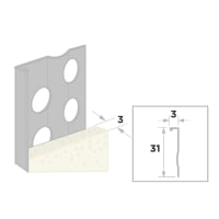Ripstaal Stucstopprofiel 2136 260cm 3mm RVS