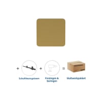 Skantrae Hang&Sluitwerkpakket 2194 Quadrate Deurknop + Foxtrot Schuifsysteem Messing