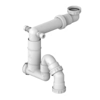 Sifon Ruimtebesparend Voor Spoelbak Lanesto Inclusief 2 Aansluitingen Voor (Vaat)Wasmachine Schuifverstelbaar