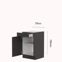 Keller Onderkast OL50R 50x78cm Rechts Met Lade Deur En 1 Legplank PG300