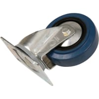 Kelfort Zwenkwiel Met Glijlager 100mm 140kg Met Bevestigingsplaat Verzinkt Blauw