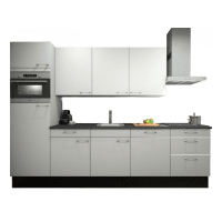 Procasa Keuken 300cm Compleet Wit Met 5 Inbouwapparaten Hoge Kast Met Koelkast En Combi Magnetron Links, Vaatwasser, Inductie Kookplaat En Afzuigkap