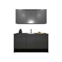 Procasa Keuken 170cm Compleet Dark Grey Inclusief Onderbouw Koelkast