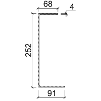 Leviat Latei 120Mu PG252/4 3900mm Thermisch Verzinkt RAL 9005 Zwart Max. Belasting 28,5kN/Lengte