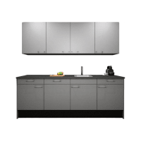 Procasa Keuken 240cm Compleet Grey Spoelbak Rechts Uit Midden Met Geintegreerde Vaatwasser