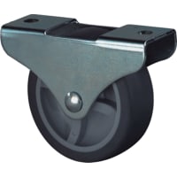 Kelfort Bokwiel Met Glijlager 30mm 35kg Met Bevestigingsplaat Verzinkt Grijs