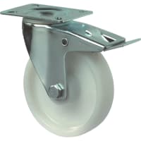 Kelfort Zwenkwiel Met Rollager 200mm 250kg Met Bevestigingsplaat En Rem Verzinkt Wit
