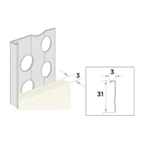 Ripstaal Stucstopprofiel 1236 300cm 3mm Aluzink