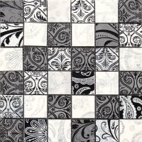 Mozaiektegel Musa Damasco Negro 30x30cm 8mm Glanzend Gerectificeerd