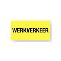 Bord Werkverkeer 60x300mm Polypropyleen Inclusief 2 Zuignappen