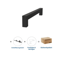 Skantrae Hang&Sluitwerkpakket 2092 Squared Greep 20x300mm + Foxtrot Schuifsysteem Zwart