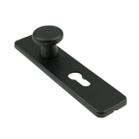 AMI Kortschild 160/40 Recht Met Knop En Profielcilindergat 185x44mm PC55 Aluminium Zwart