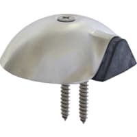 Oxloc Deurbuffer Vloer 27x84mm Bolrond RVS/Rubber Zilver/Zwart