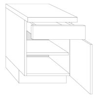 Bribus Onderkast Eco PG-1 OM60-DL Links Wit FSC Mix 70% Breedte 60cm Romphoogte 720mm