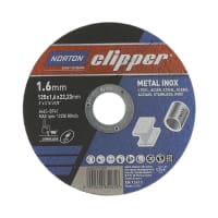 Clipper Doorslijpschijf A46S Vlak 125x1.6x22.2mm Staal/Inox