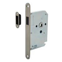 Intersteel Loopslot Magnetisch Doornmaat 50mm Voorplaat Afgerond RVS Met Sluitplaat/Kom