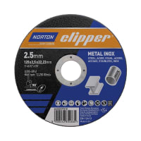 Clipper Doorslijpschijf A30S Vlak 125x2.5x22.2mm Staal/Inox
