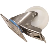 Kelfort Zwenkwiel Met Rollager 80mm 100kg Met Bevestigingsplaat En Rem Wit