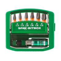 Spax Bitset 25mm T-Star Plus TX10-40 Inclusief Bithouder 6-Delig In Cassette