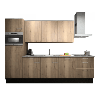 Procasa Keuken 300cm Compleet Mountain Oak Met 5 Inbouwapparaten Hogekast Met Koelkast En Combi Magnetron Links, Vaatwasser, Inductie Kookplaat En Afzuigkap