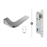 Skantrae Hang&Sluitwerkpakket 828SSL Met Cilinderslot Deurkrukken Cilinderrozet Cleves Minimal Mat Chroom