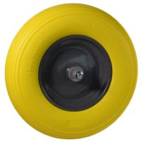 Kruiwagenwiel Met Kogellager 400x8mm Loopvlak Foam Geel Velg Zwart