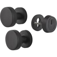 Skantrae Hang&Sluitwerkpakket 92 231 L3 Zwart Malva 1/2 Knopkruk Musca Knop Juno Rozet Rond Kerntrekbeveiliging Meerpuntssluiting En 4x AXA Scharnier